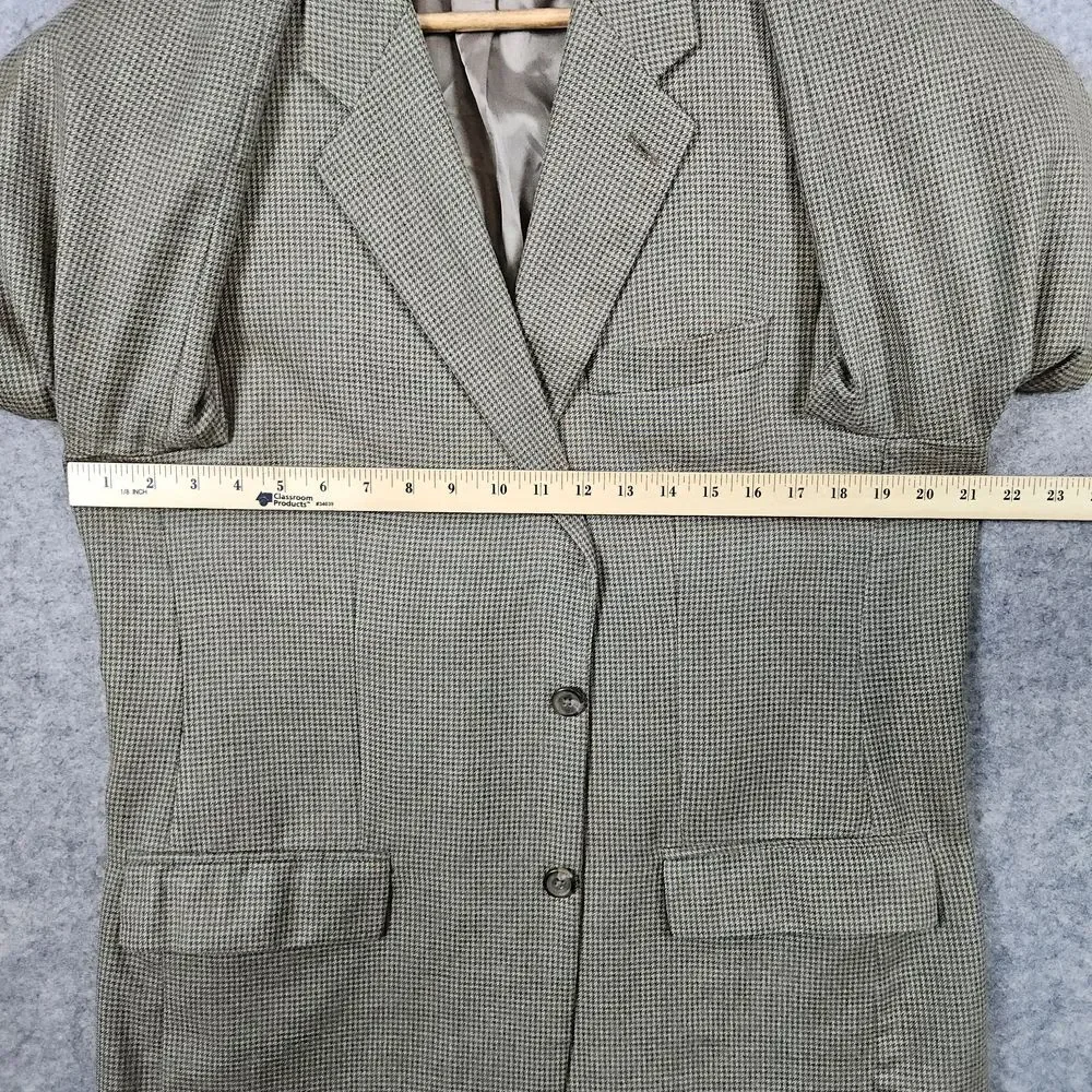 Lauren Ralph Lauren Men's Blazer Size 42L Beige Houndstooth Windowpane Silk/Wool